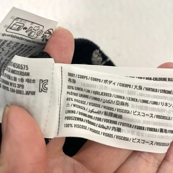 Abercrombie & Fitch Linen Blend Embroidered Floral Pull-On Shorts Black sz Large - Picture 5 of 5